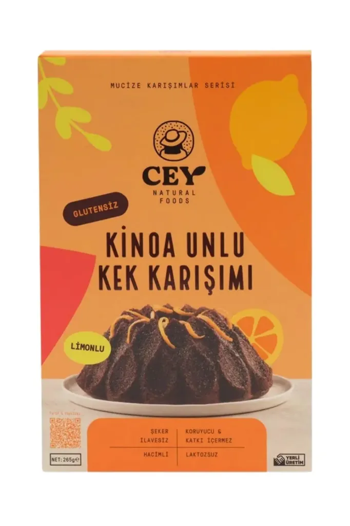 [8682476840285] Cey Kinoa Unlu Kek Karışımı Limonlu 265 gr