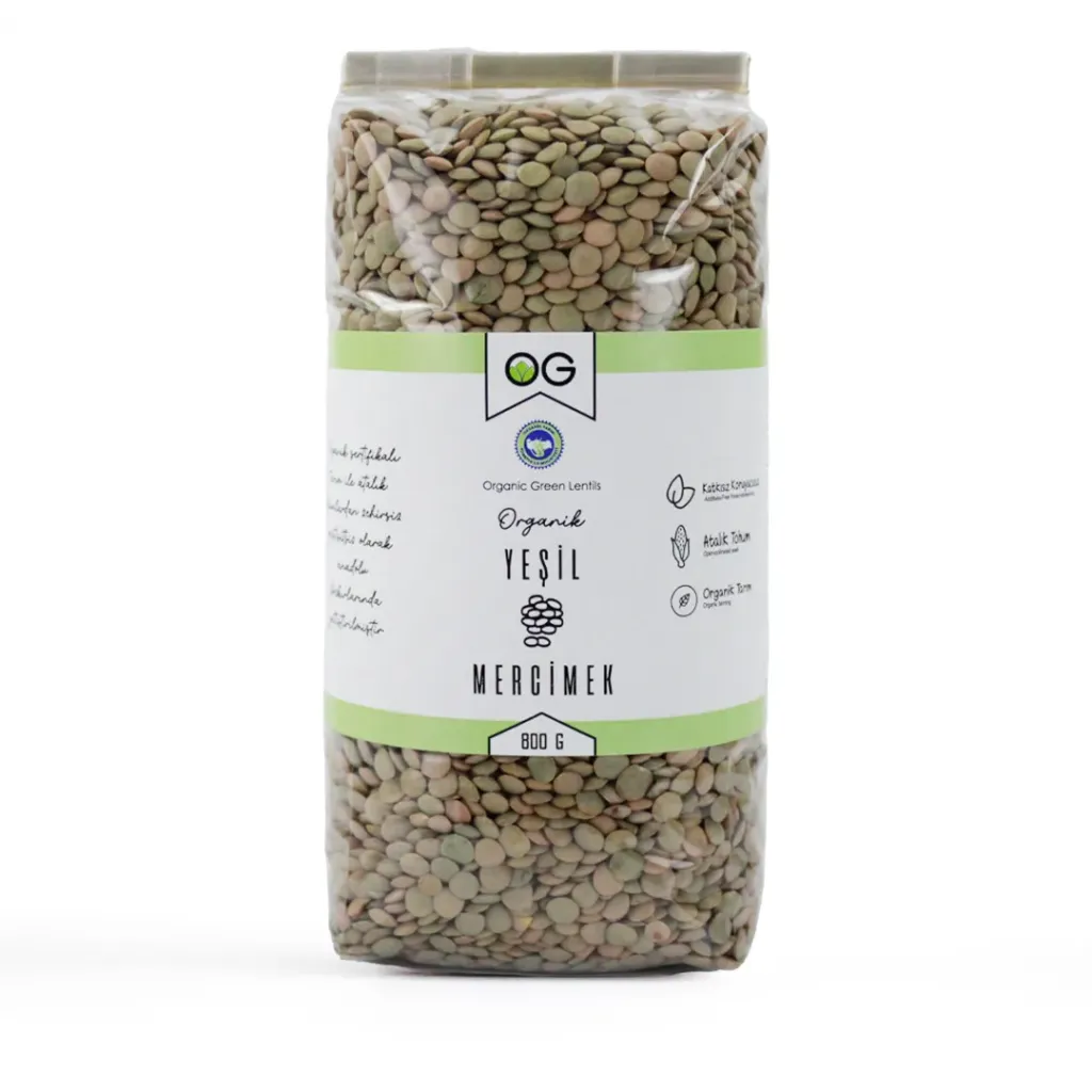[8682792206819] Og Natural Organik Yeşil Mercimek 800gr