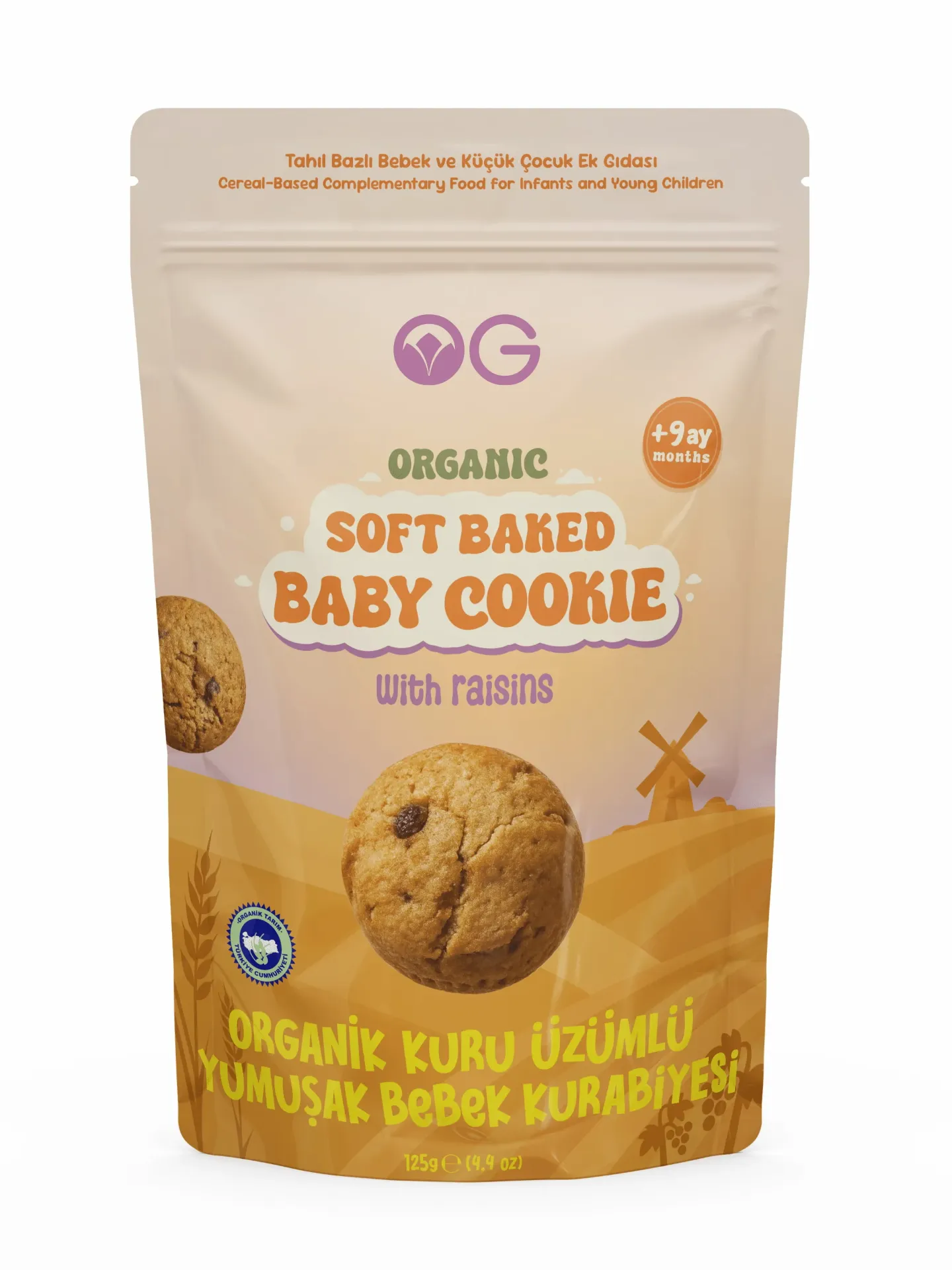 [8682792213367] Og Natural Organik Yumuşak Bebek Kurabiyesi 125gr