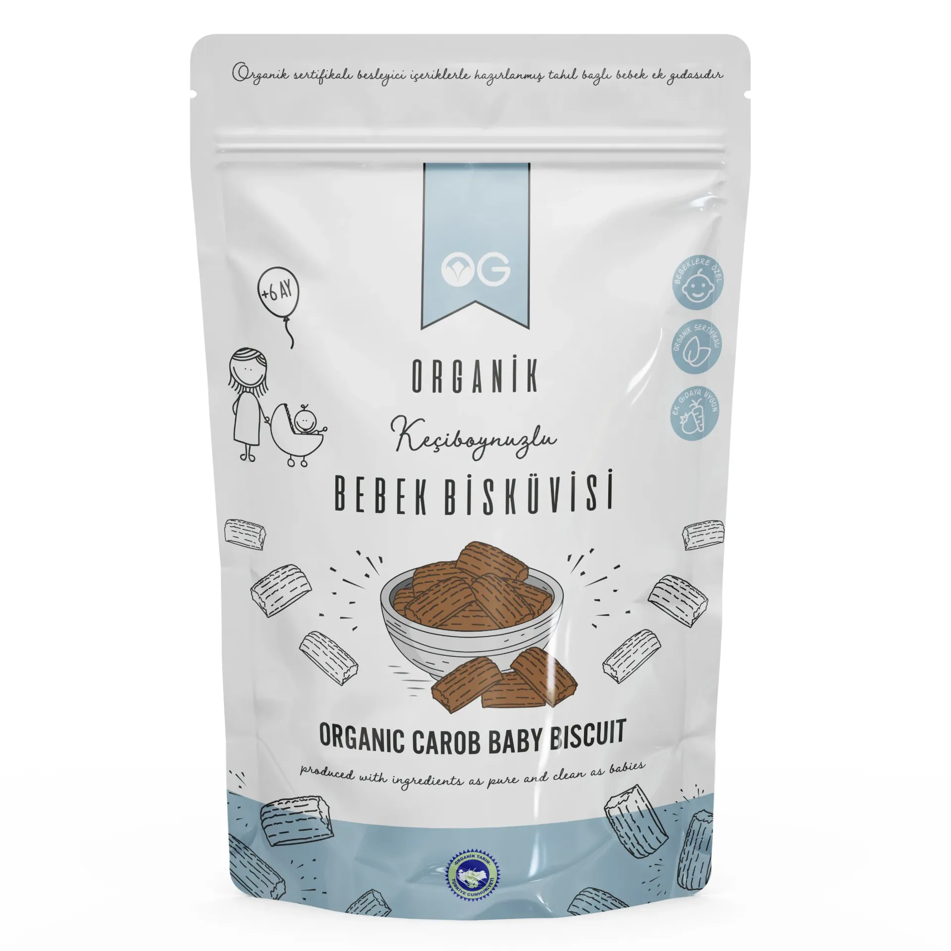 [8682792211745] Og Natural Organik Keçiboynuzlu Bebek Bisküvisi 150gr(+6 Ay)