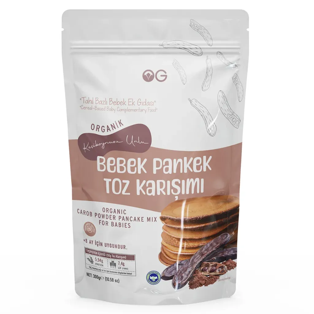 [8682792212841] Og Natural Organik Keçiboynuzu Unlu Bebek Pankek Toz Karışımı 300gr
