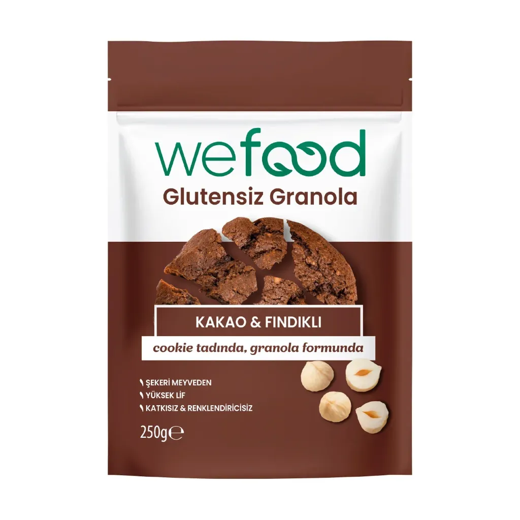 [8683347035380] Wefood Glutensiz Granola Kakao & Fındıklı 250 gr